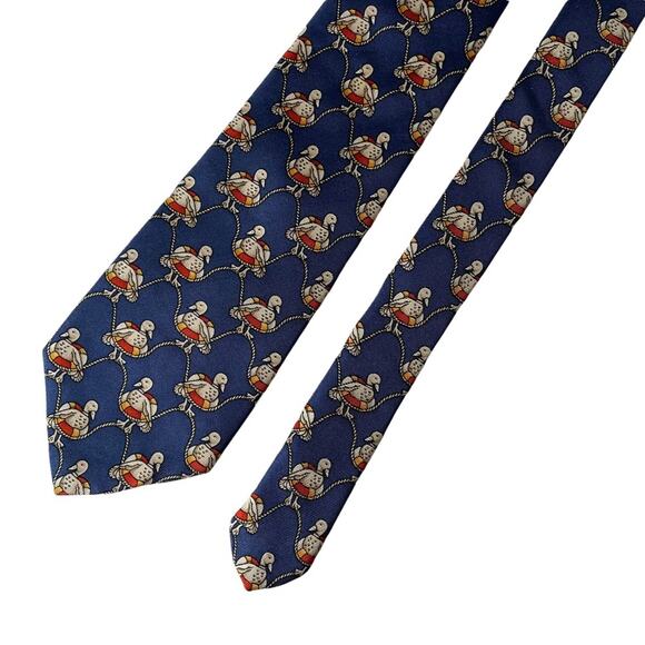 Brooks Brothers Makers Silk Tie Ducks in Life Preserve Nautical Made in USA EUC - Picture 1 of 7
